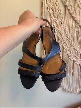 Naturalizer Blue Sandals with Glitter Straps